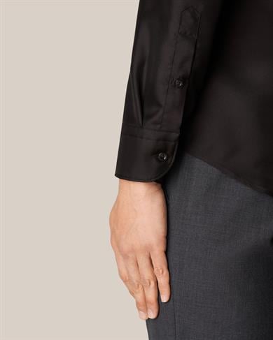 Siyah İpek Twill Gömlek