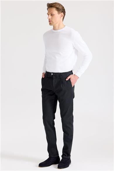 Siyah Pamuk Chino Pantolon