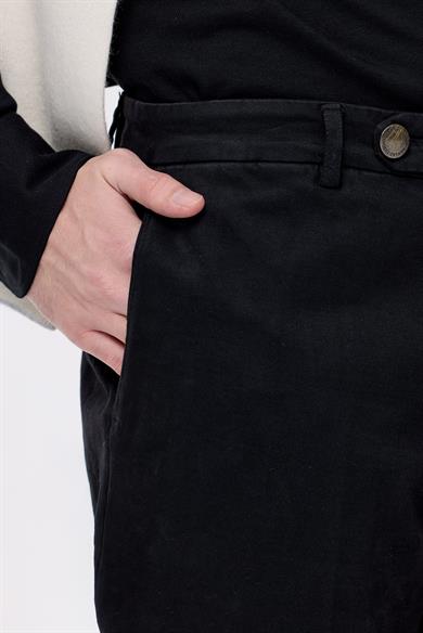 Siyah Pamuk Kaşmir Chino Pantolon