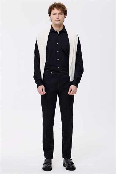 Siyah Pamuk Kaşmir Chino Pantolon