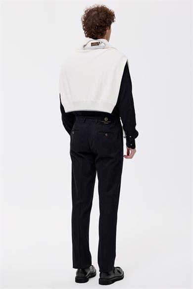 Siyah Pamuk Kaşmir Chino Pantolon