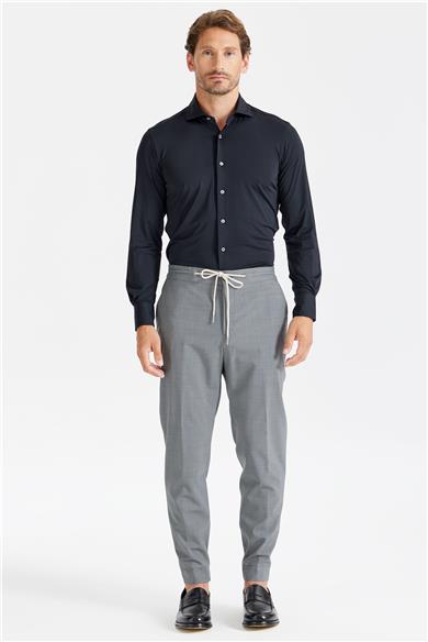 Siyah Teknik Kumaş Gömlek