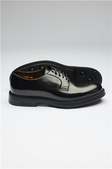 Siyah Bağcıklı Deri Ayakkabı