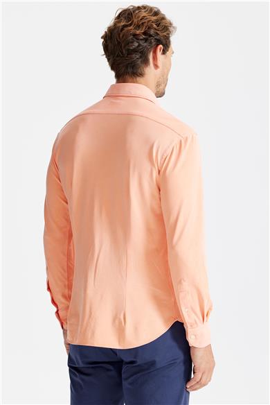 Turuncu Oxford Teknik Kumaş Gömlek