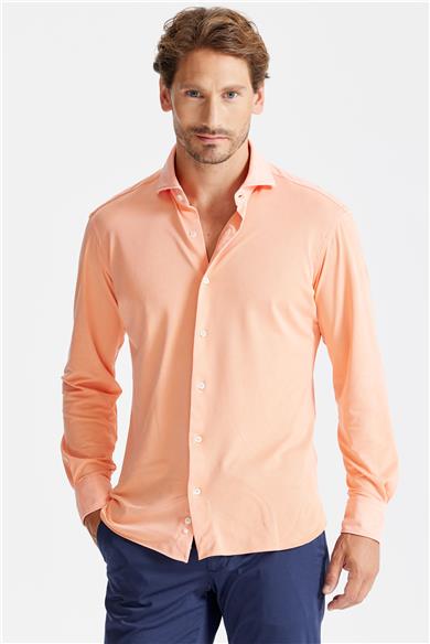 Turuncu Oxford Teknik Kumaş Gömlek