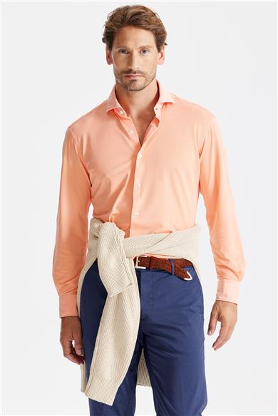 Turuncu Oxford Teknik Kumaş Gömlek