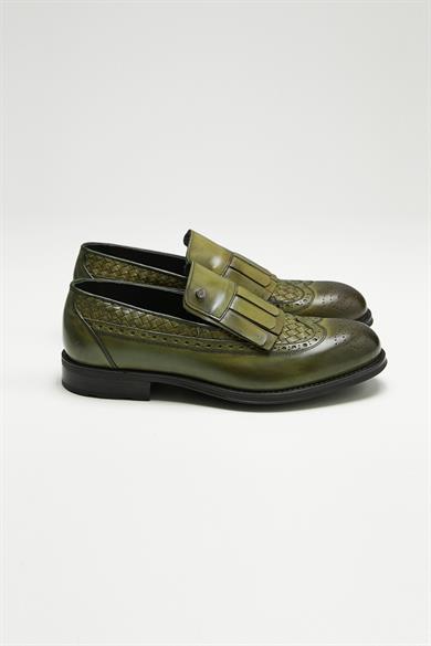 Yeşil Deri Loafer 