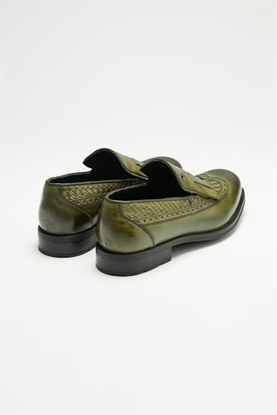 Yeşil Deri Loafer 