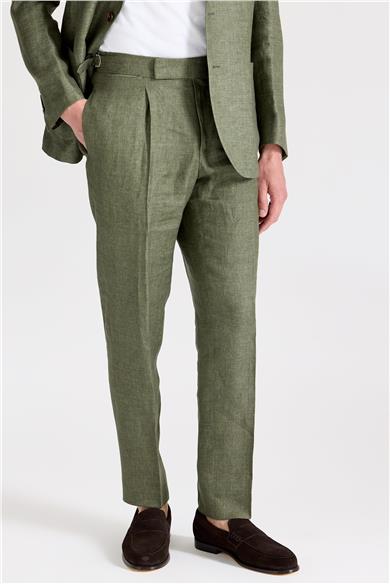 Yeşil Keten Takım Elbise