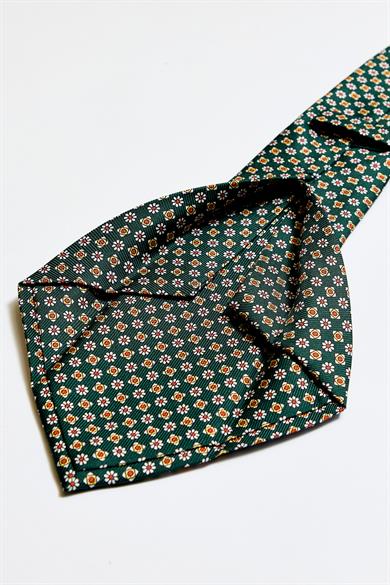 Yeşil Kırmızı 5 Fold İpek Kravat