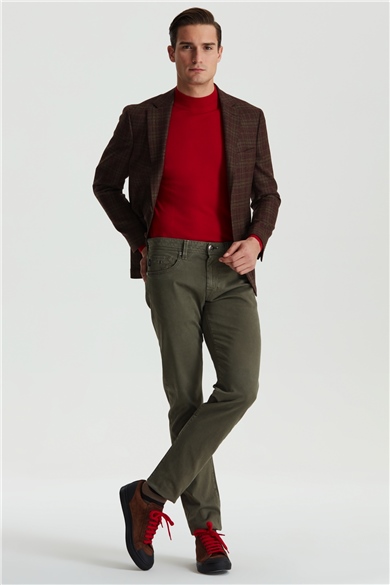 Yeşil Michelangelo Kanvas Pantolon