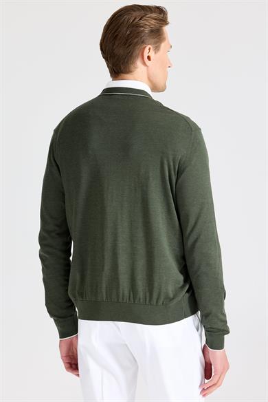 Yeşil Pamuk İpek Hırka