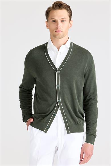 Yeşil Pamuk İpek Hırka