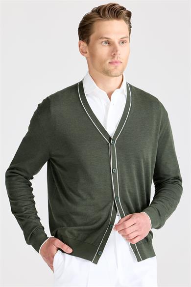 Yeşil Pamuk İpek Hırka