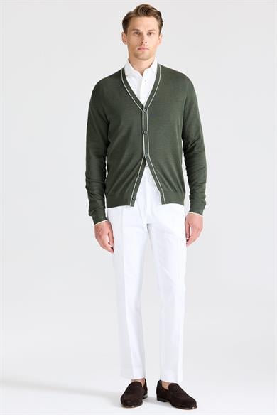 Yeşil Pamuk İpek Hırka