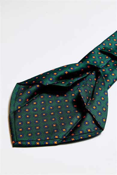 Yeşil Sarı  5 Fold İpek Kravat