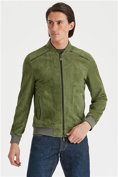 Yeşil Süet Erkek Mont 