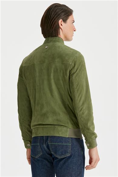 Yeşil Süet Erkek Mont 