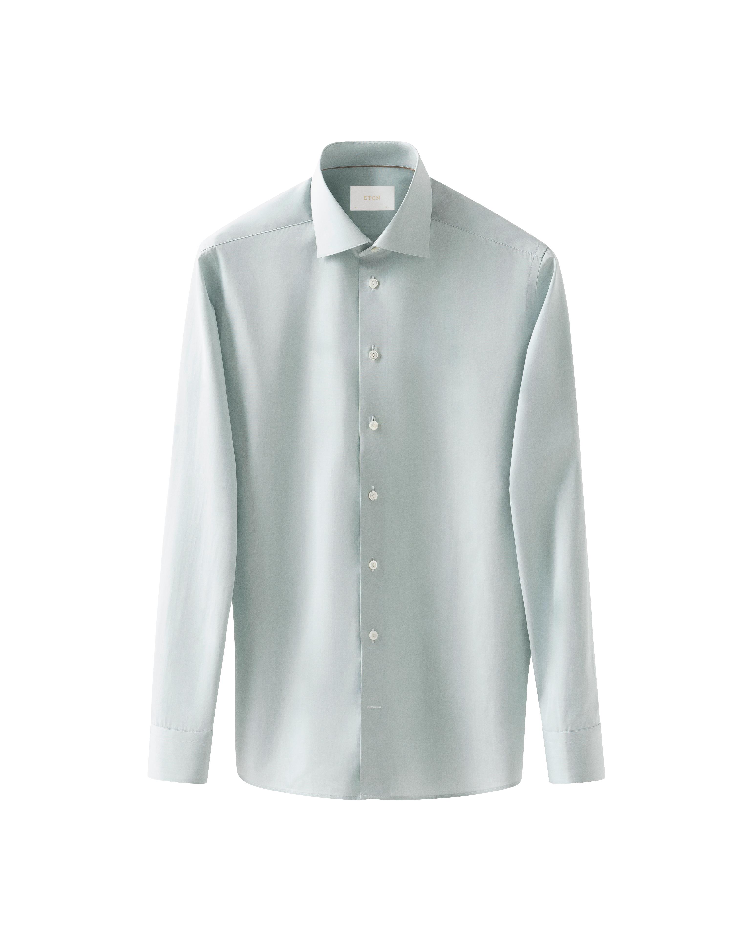 Açık Yeşil Contemporary Elevated Poplin Gömlek