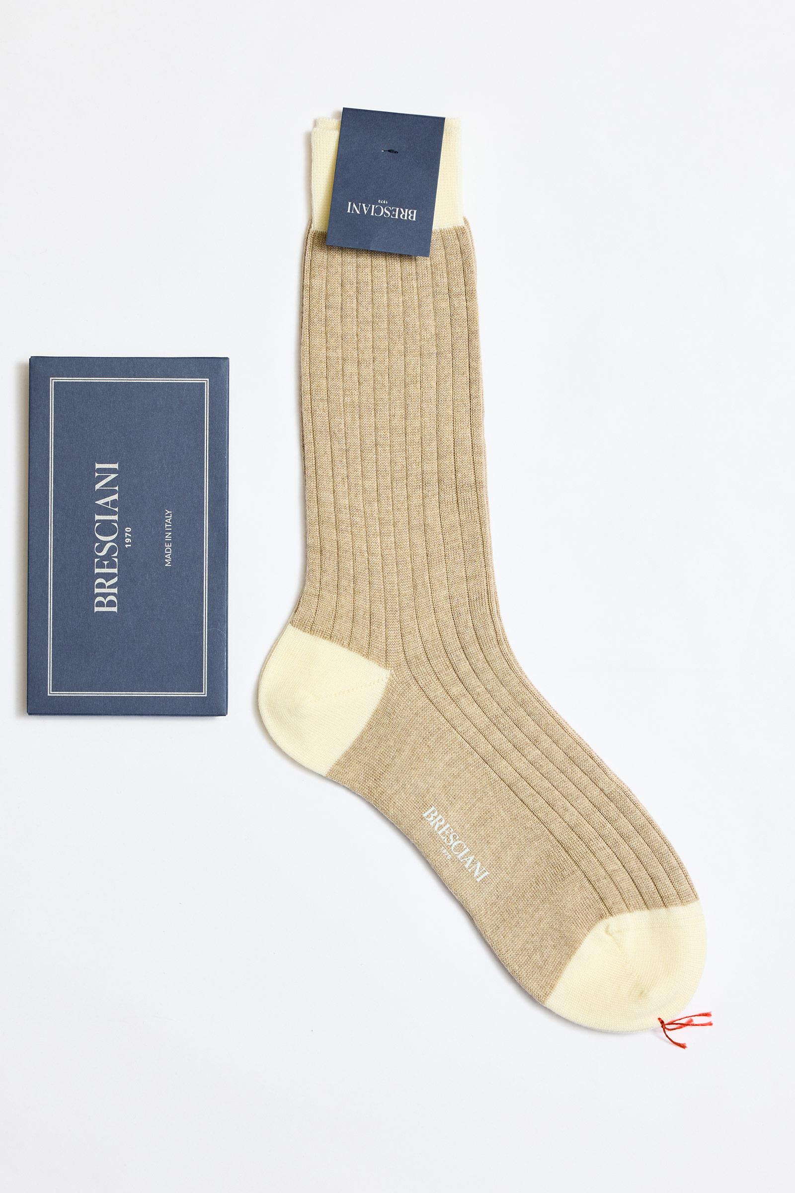 Bej Ekru Fitilli Yün Çorap