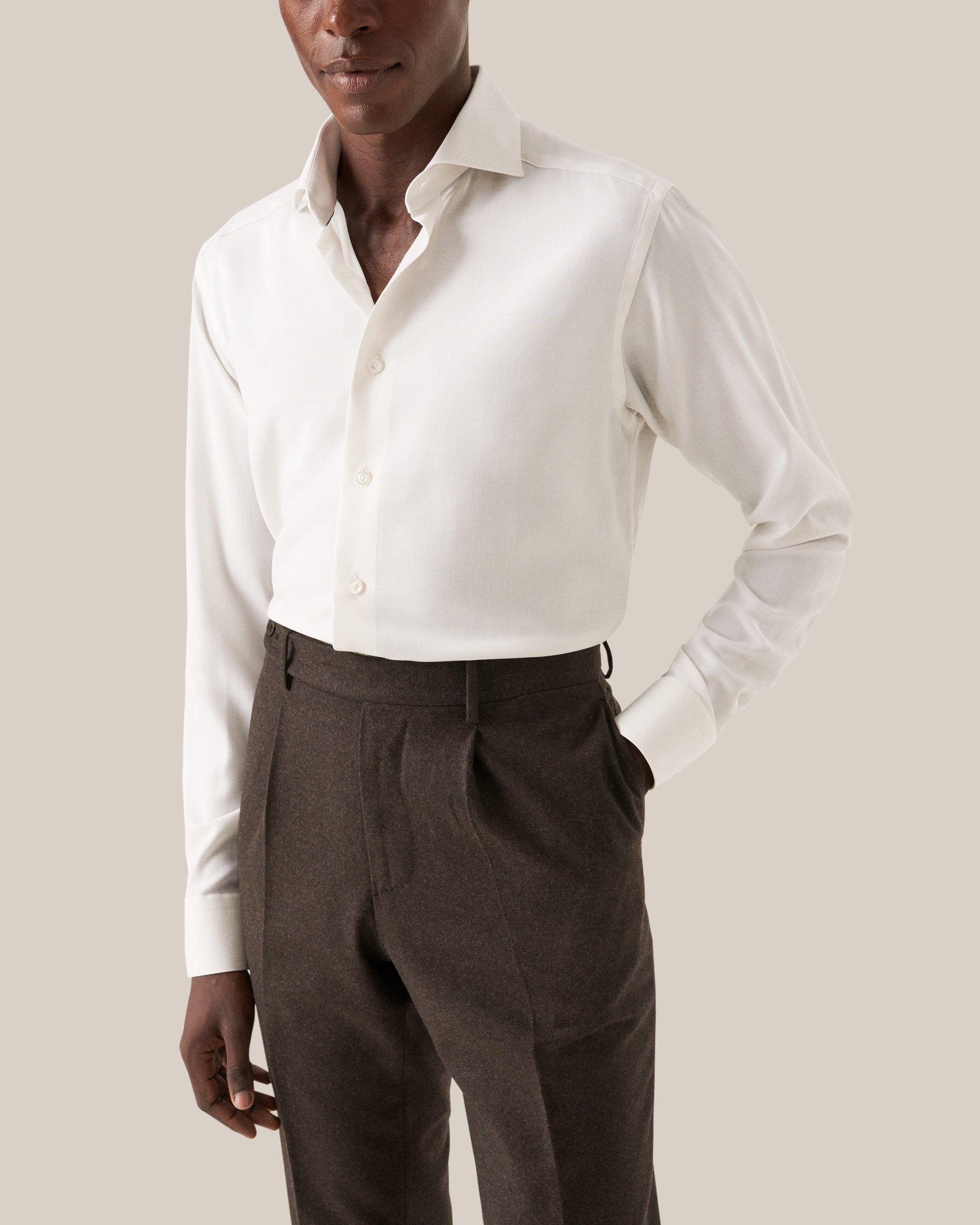 Bej Oxford Merino Yün Gömlek 