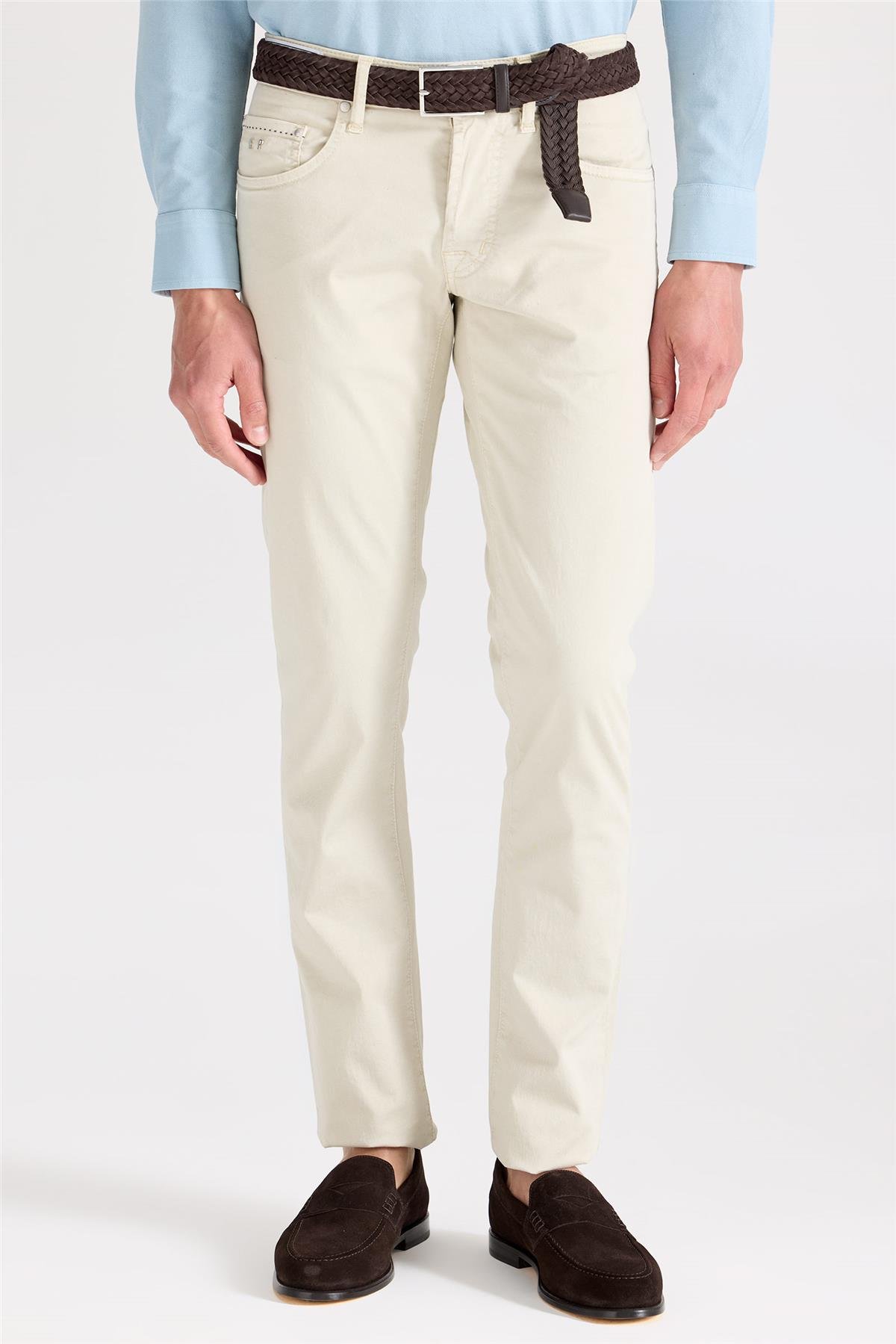 Bej Pamuk Chino Pantolon