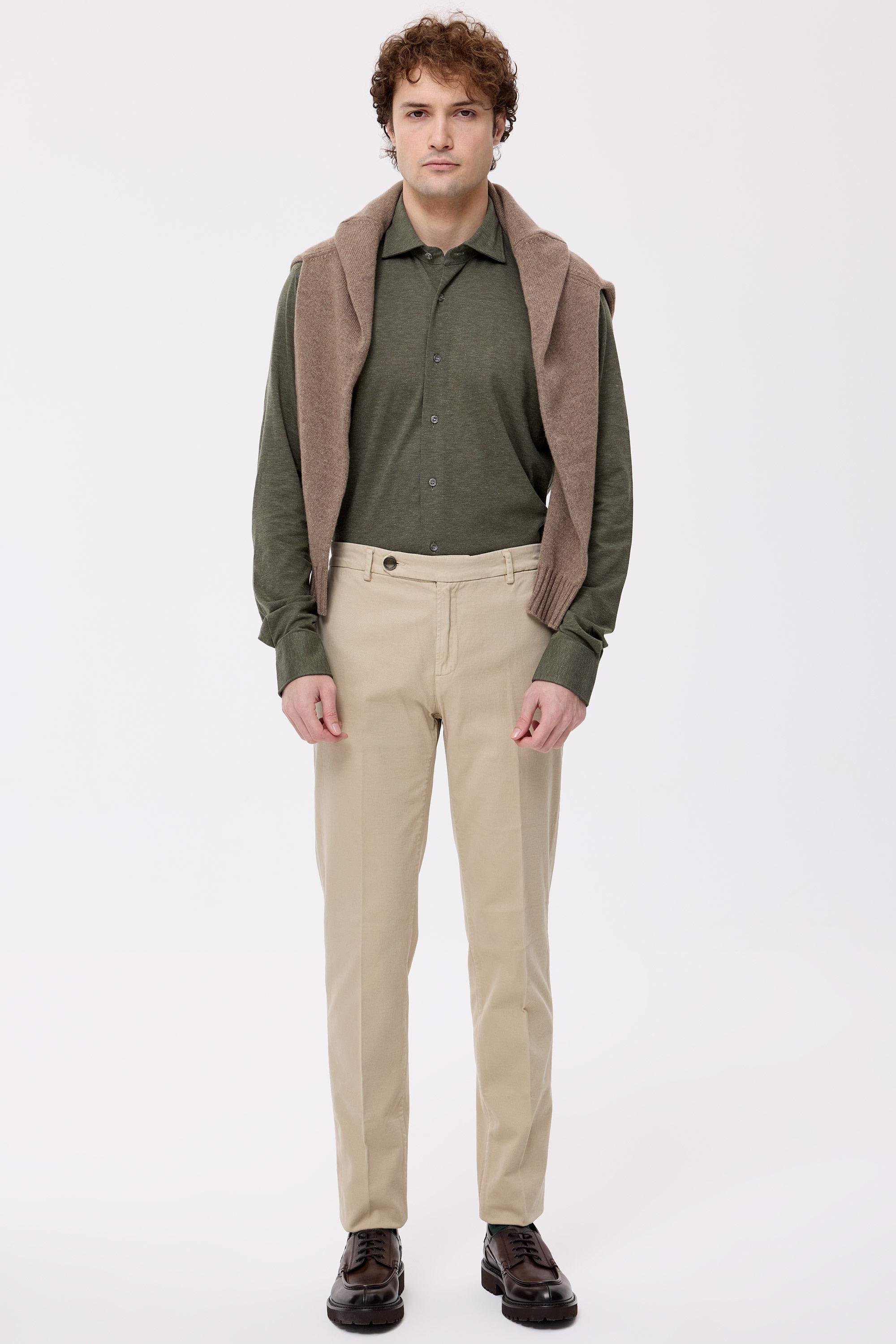 Bej Pamuk Kaşmir Chino Pantolon