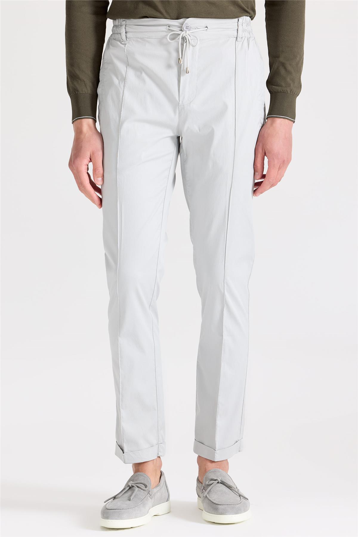 Gri Likra Pamuk Spor Pantolon