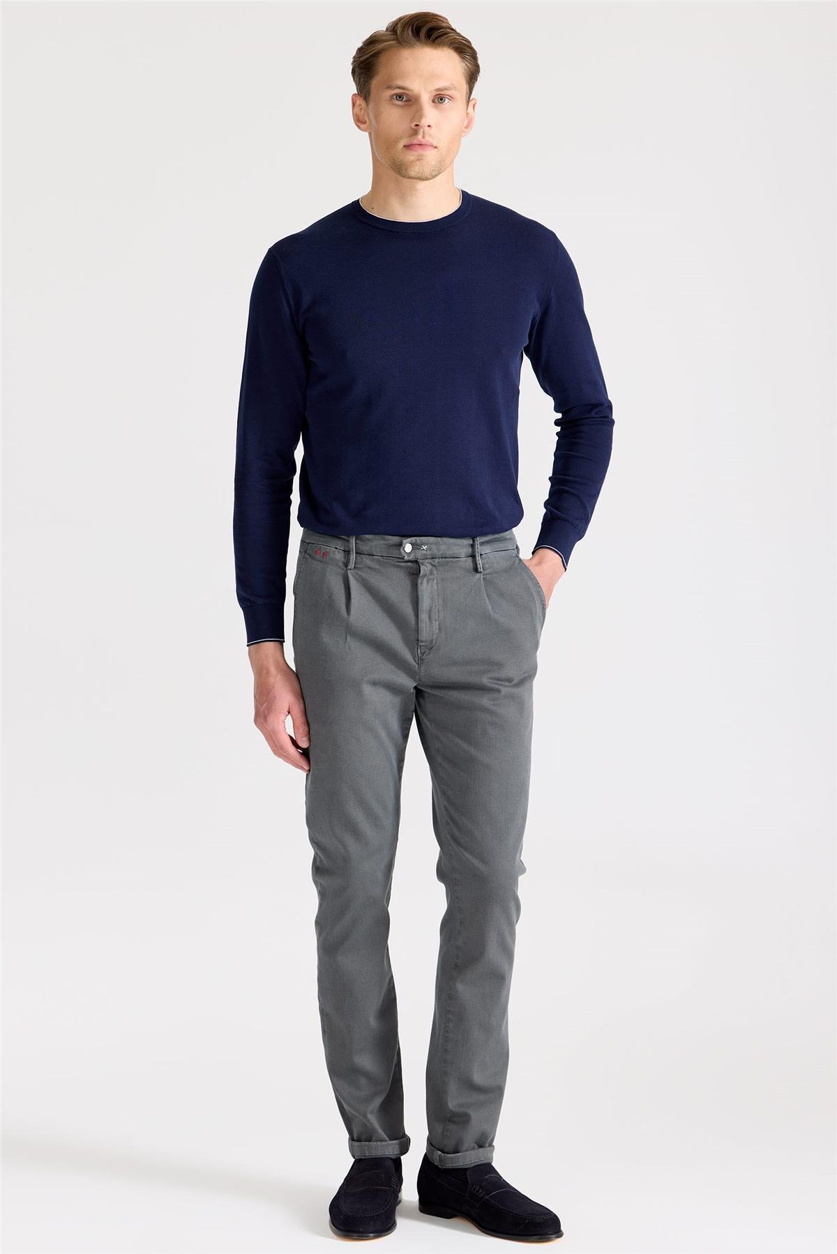 Gri Pamuk Chino Pantolon
