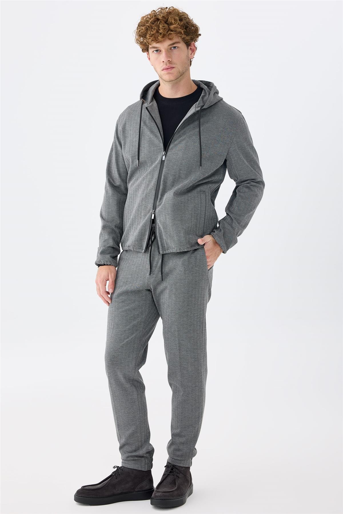 Gri Running Spor Takım Elbise 