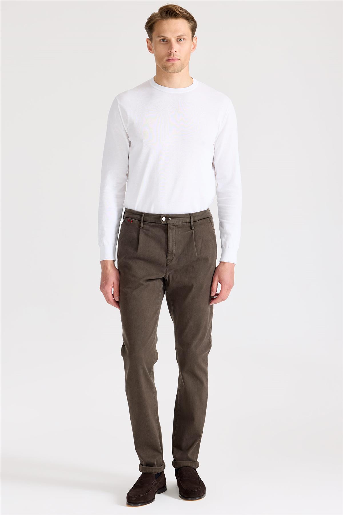 Kahverengi Pamuk Chino Pantolon