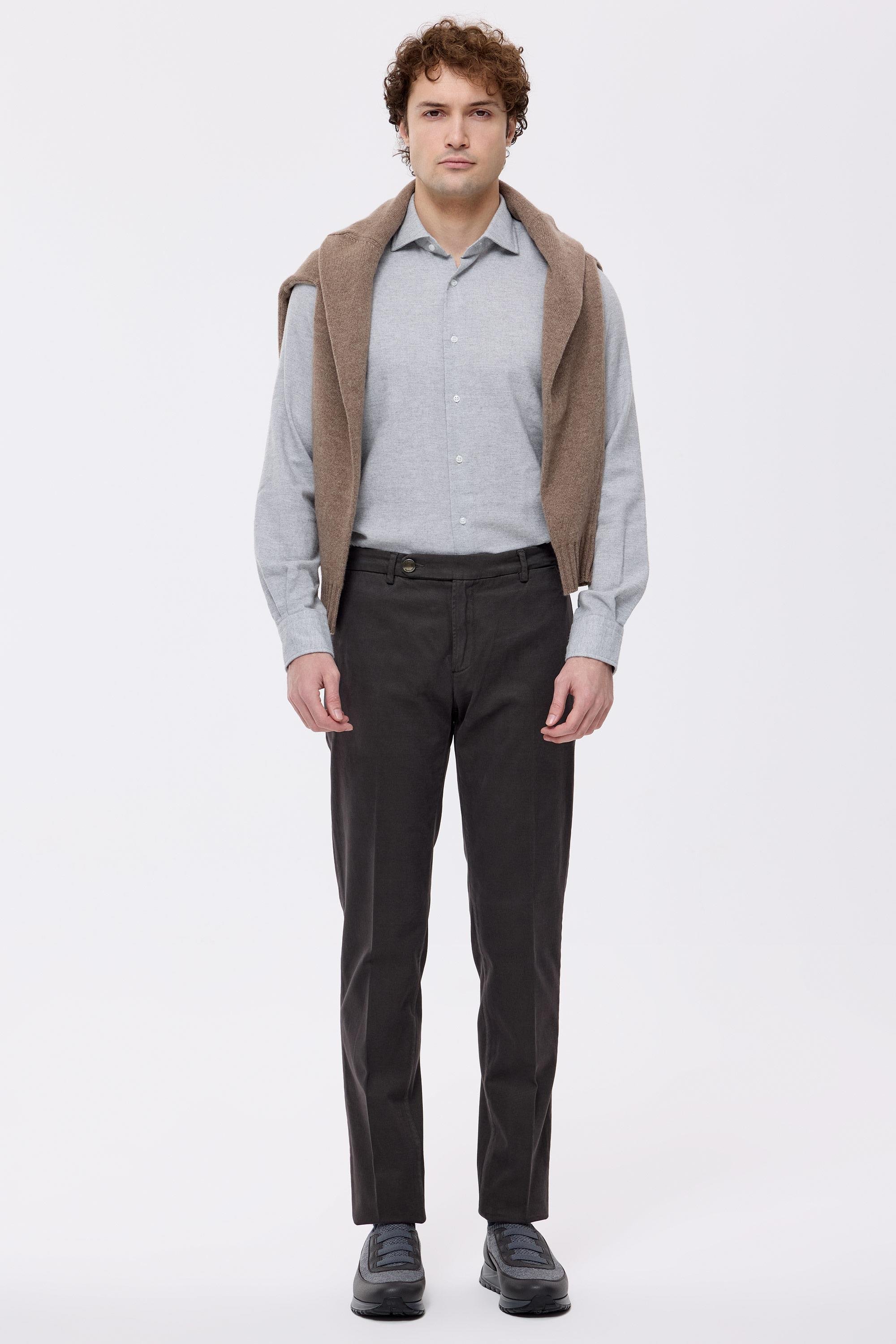 Kahverengi Pamuk Kaşmir Chino Pantolon