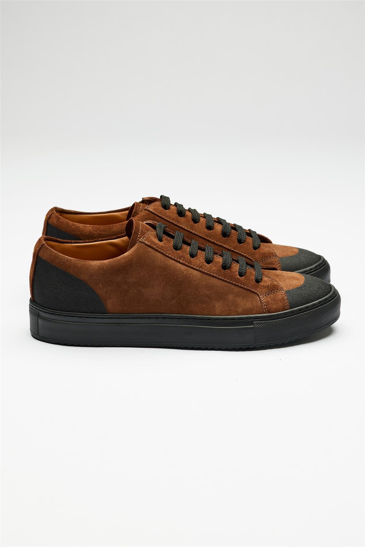Kahverengi Süed Bağcıklı Sneaker