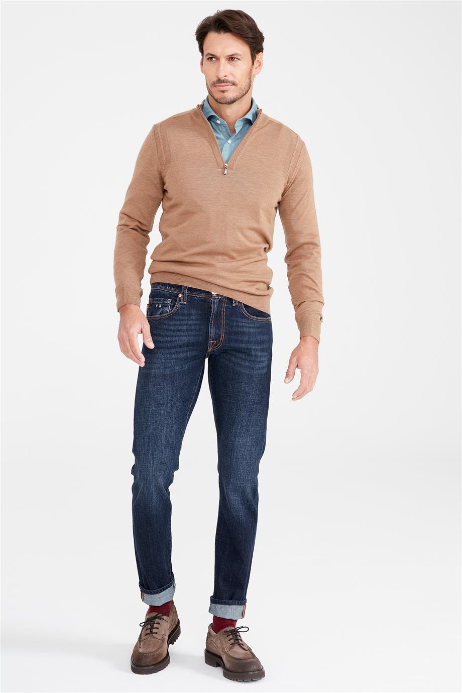 Koyu Mavi Vintage Denim Pantolon