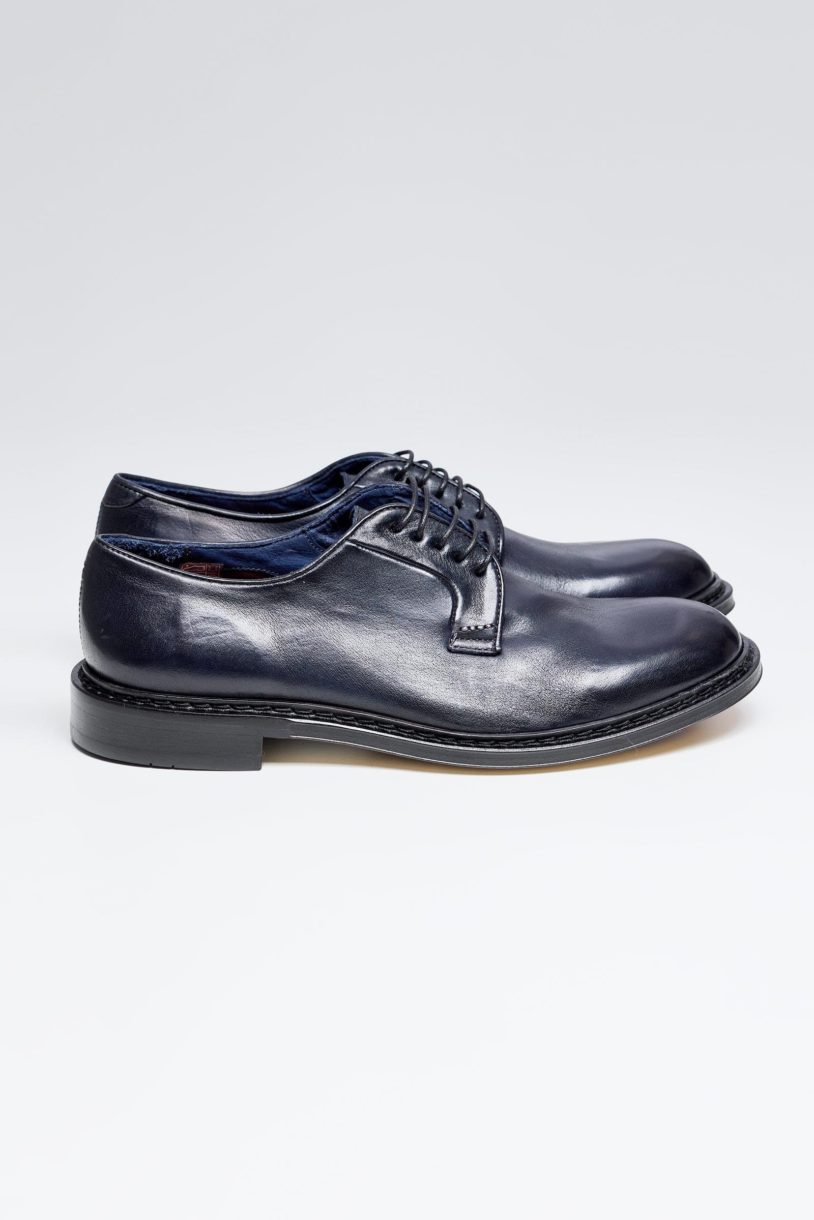 Lacivert Bağcıklı Deri Ayakkabı