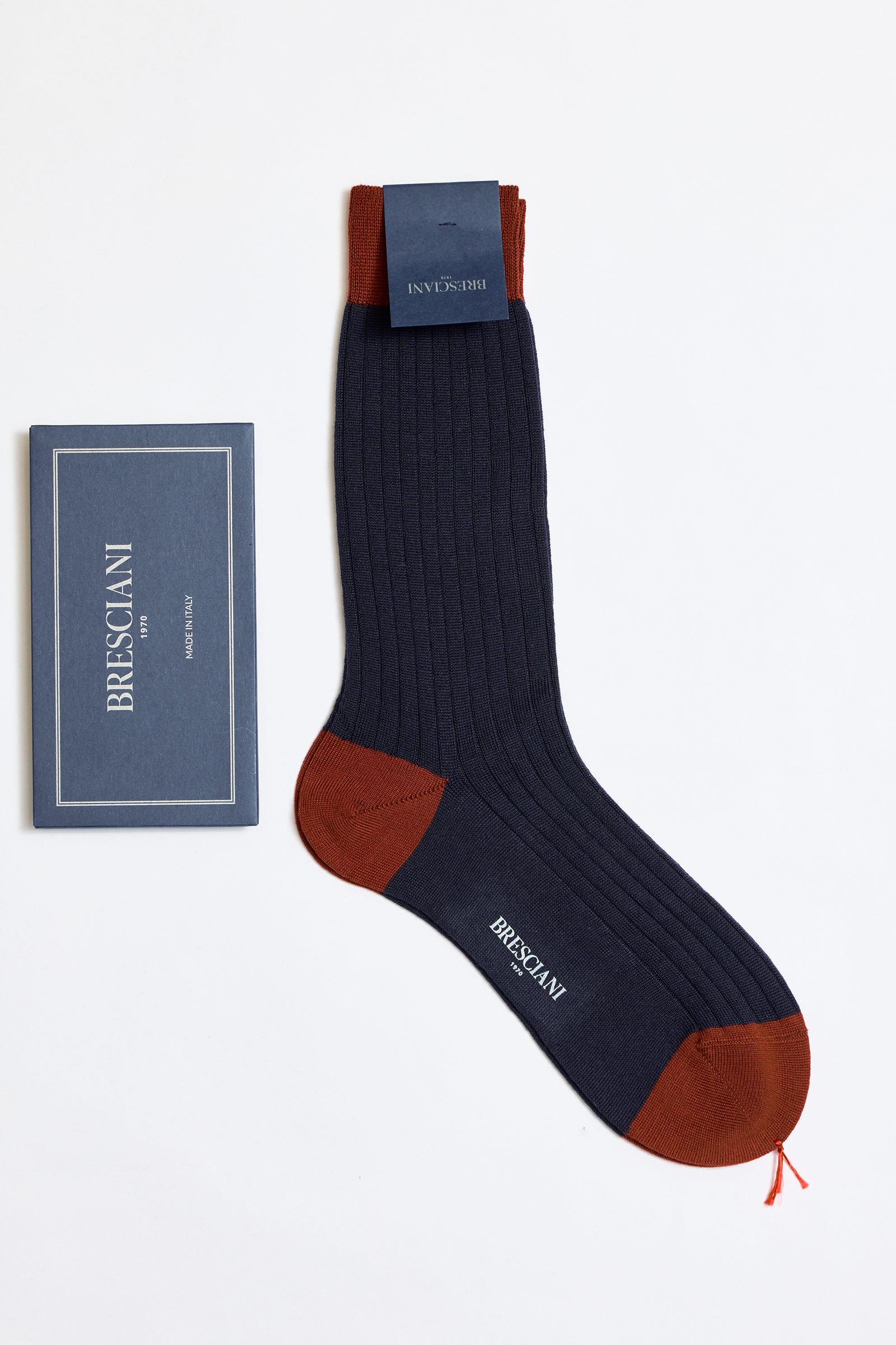 Lacivert Bordo Fitilli Yün Çorap