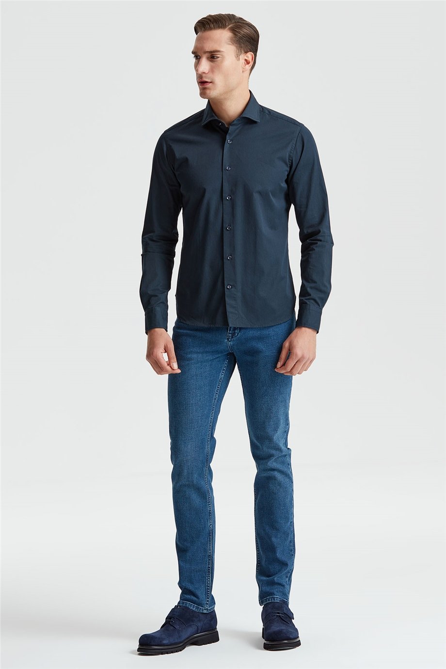 Lacivert Denim Gömlek