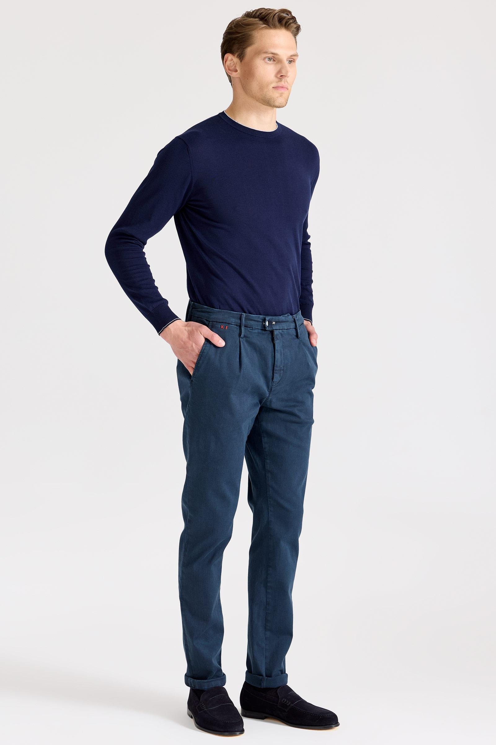 Lacivert Pamuk Chino Pantolon