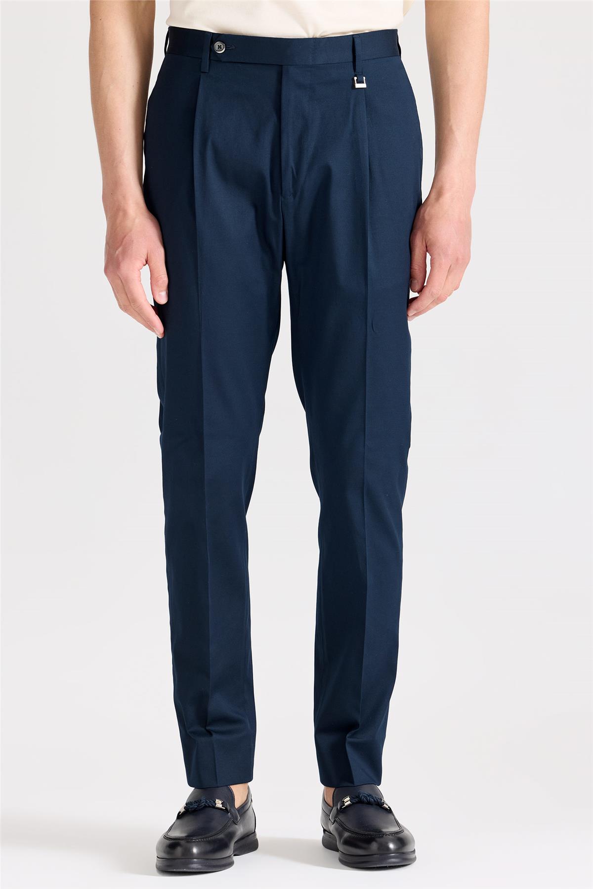 Lacivert Pamuk Pantolon 