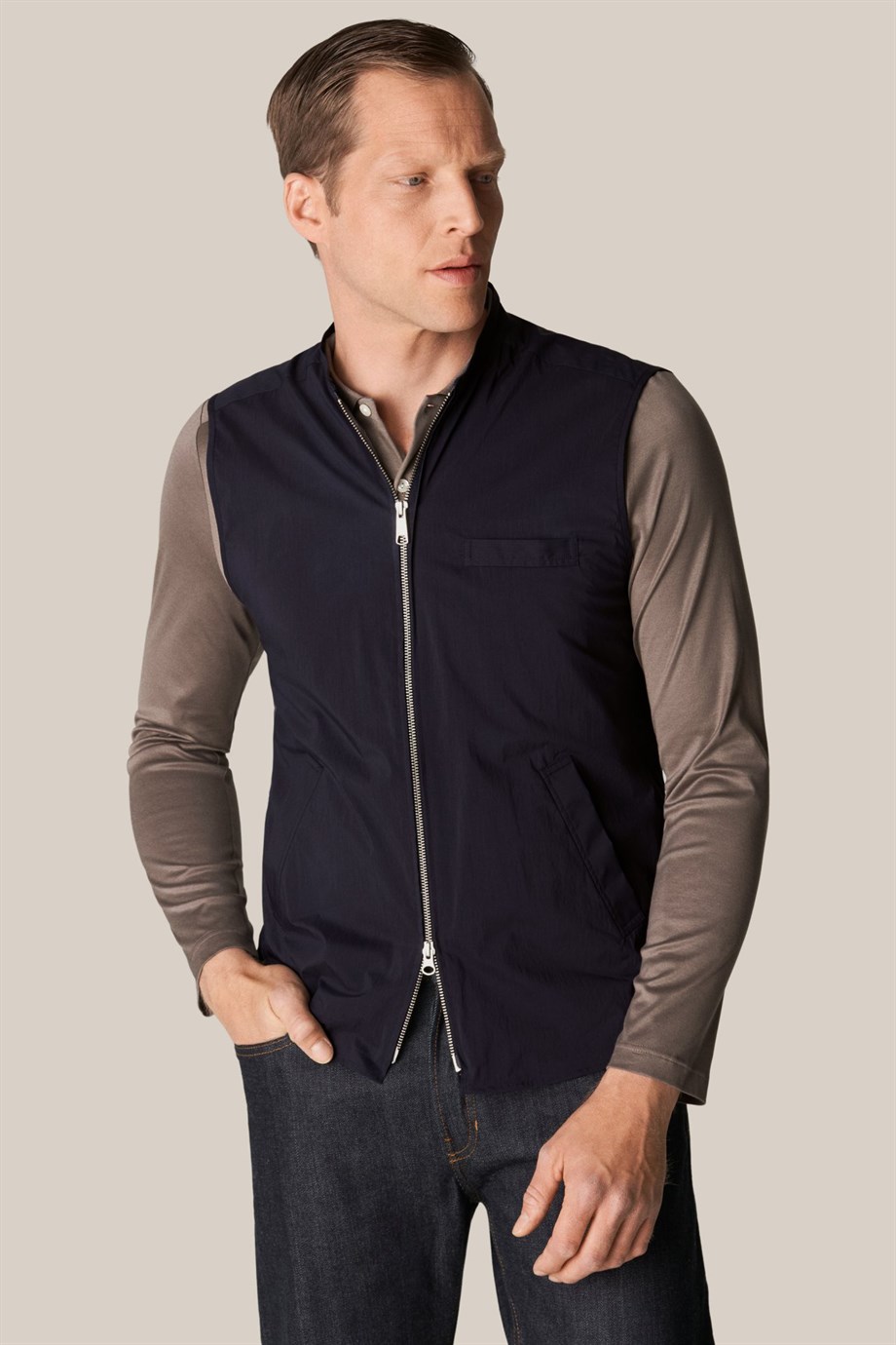 Lacivert Rüzgar Kesici Yelek