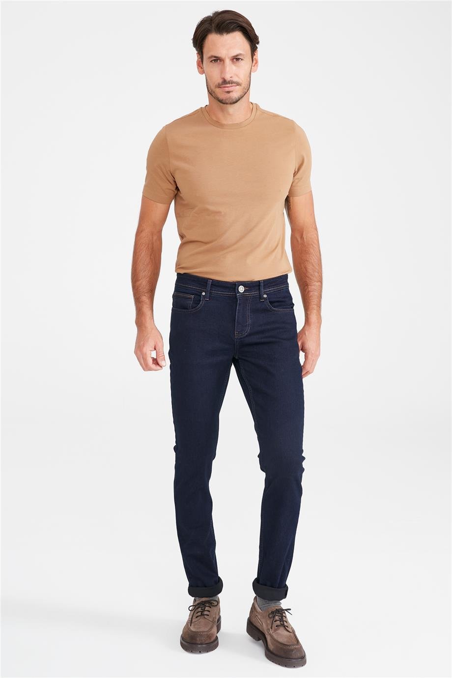 Lacivert Soft Denim Pantolon