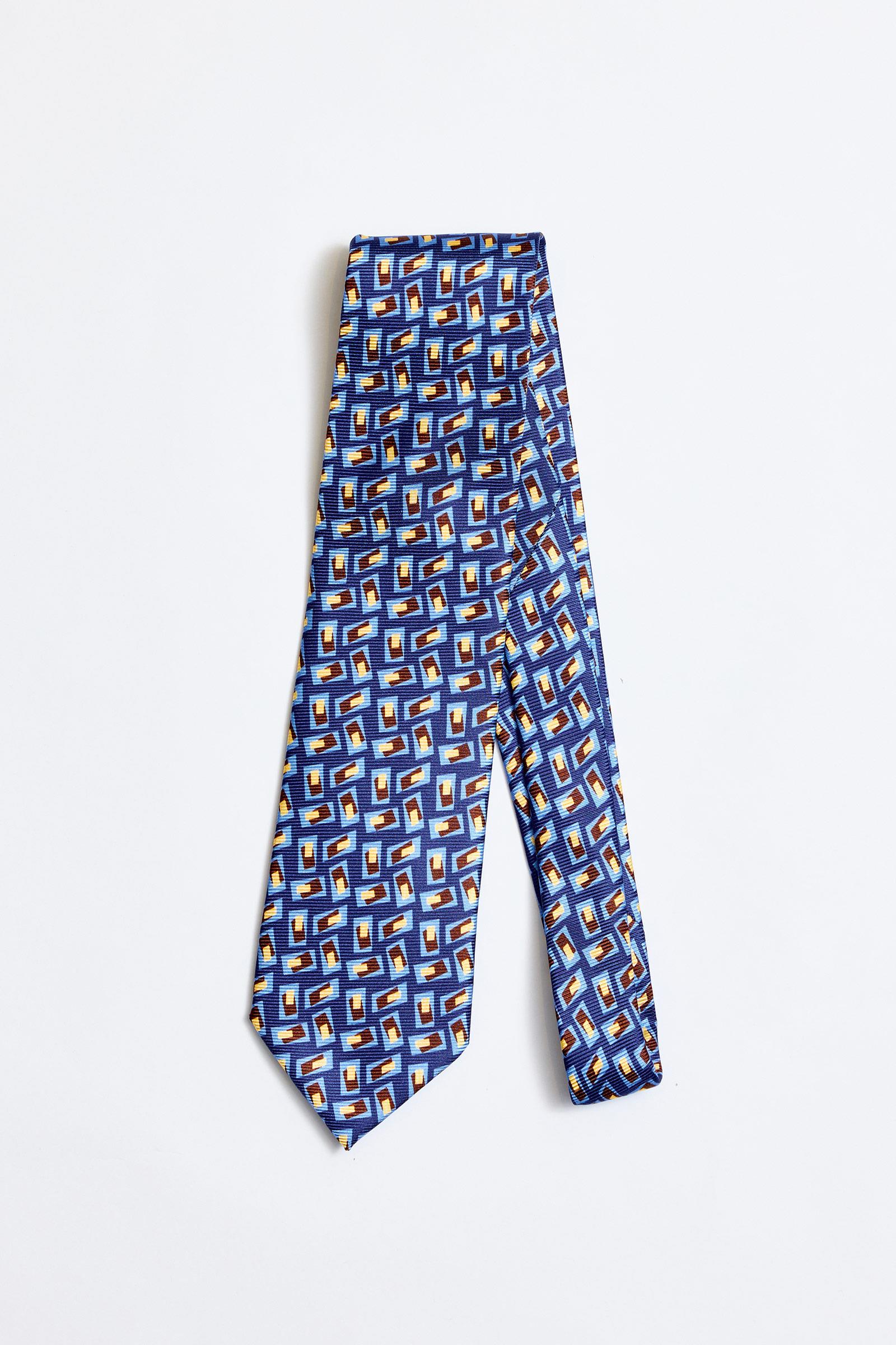 Mavi Bej İpek Kravat