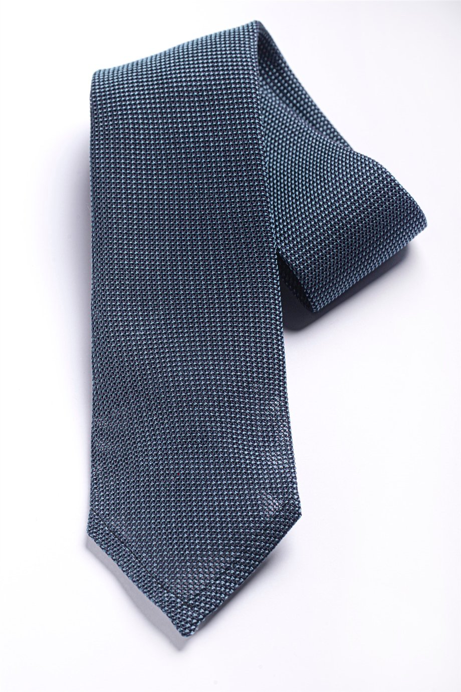 Mavi File Astarsız İpek Kravat