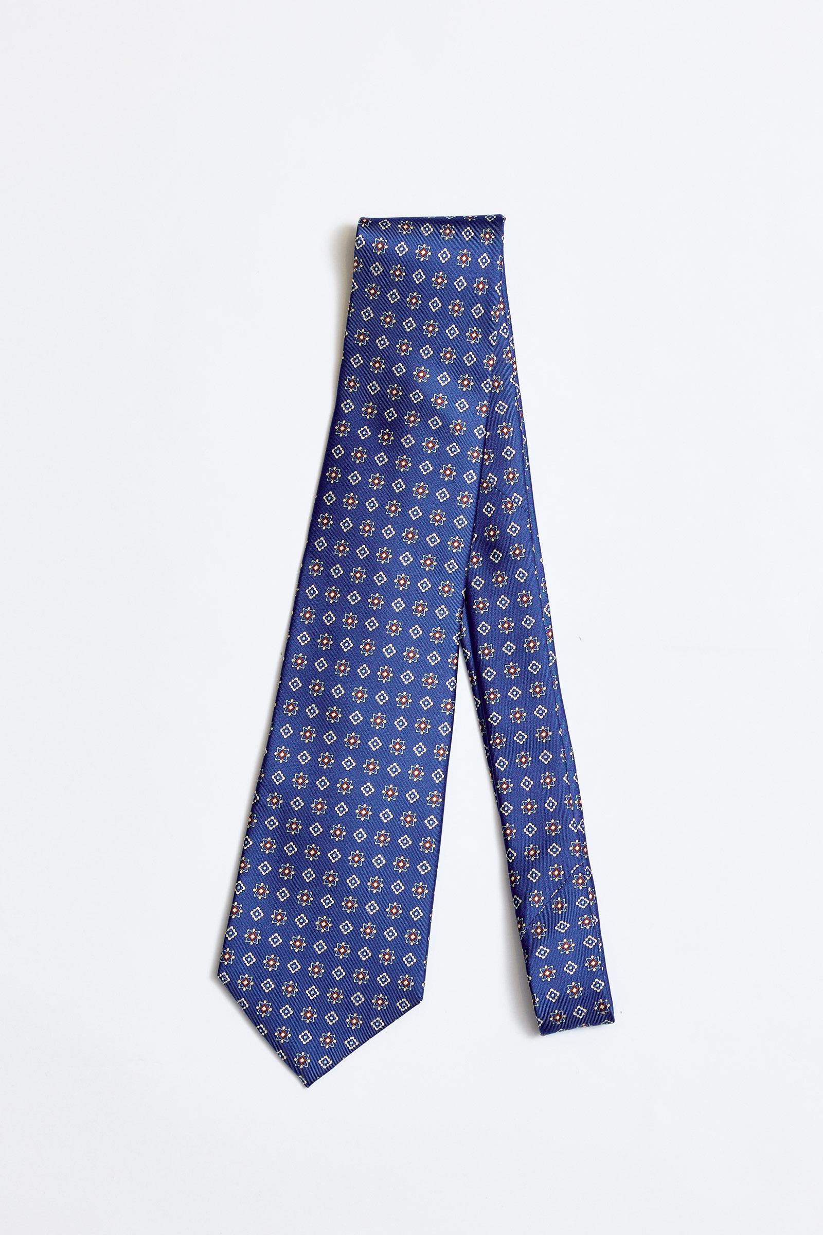 Mavi Gri 5 Fold İpek Kravat