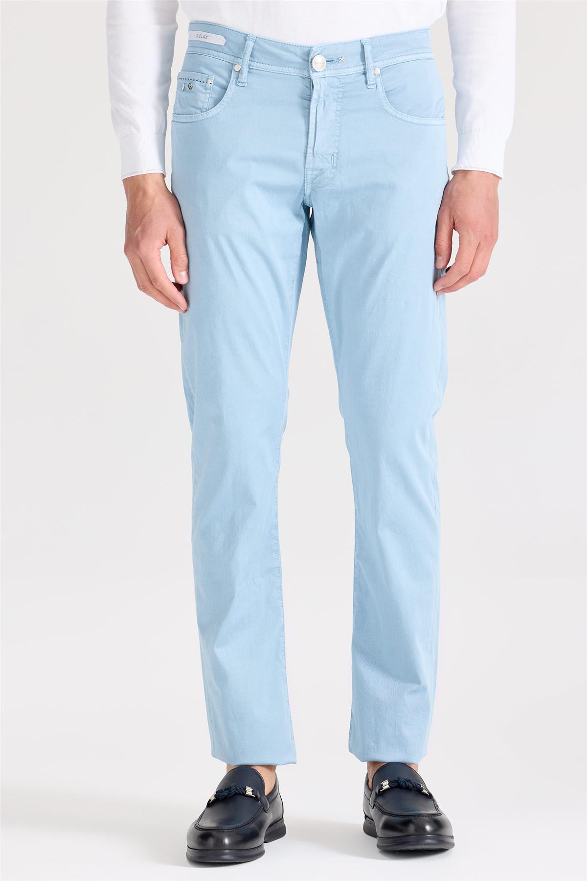 Mavi Pamuk İpek Pantolon