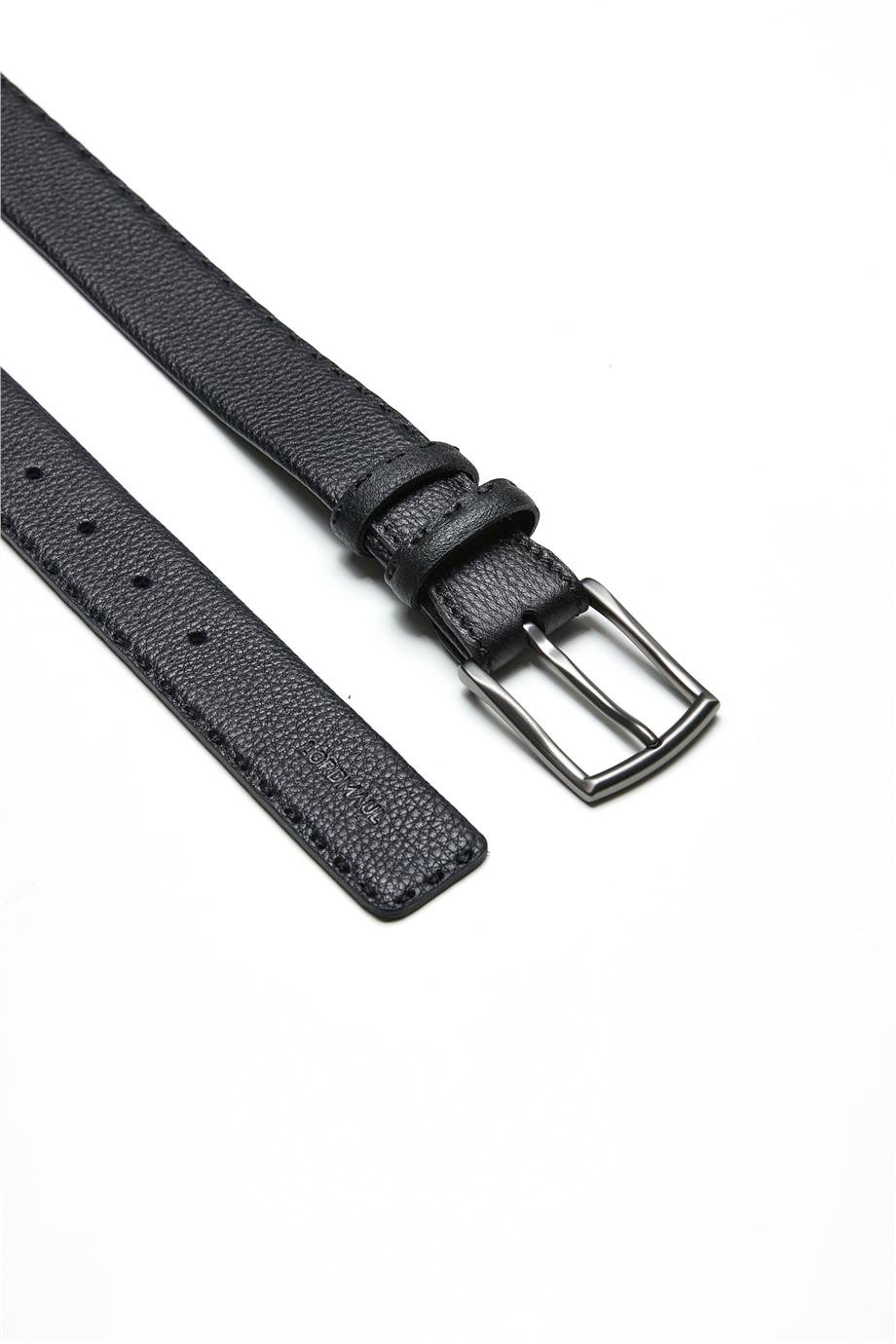 Siyah Dikişli Deri Kemer