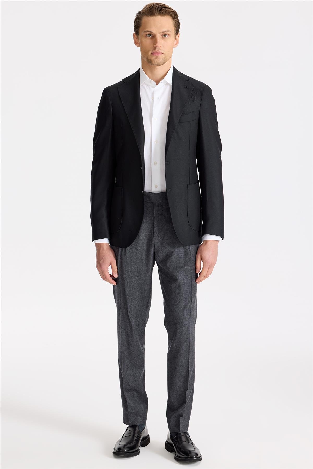 Siyah Yün Kaşmir Blazer