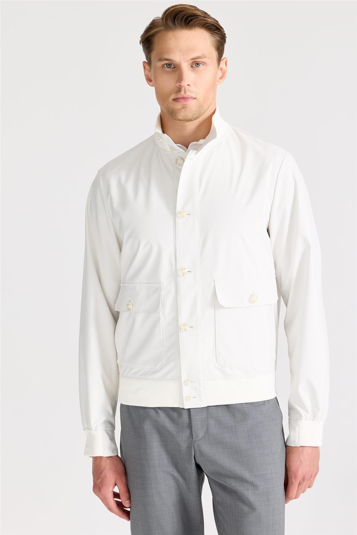 Taş Rengi Teknik Bomber Yağmurluk