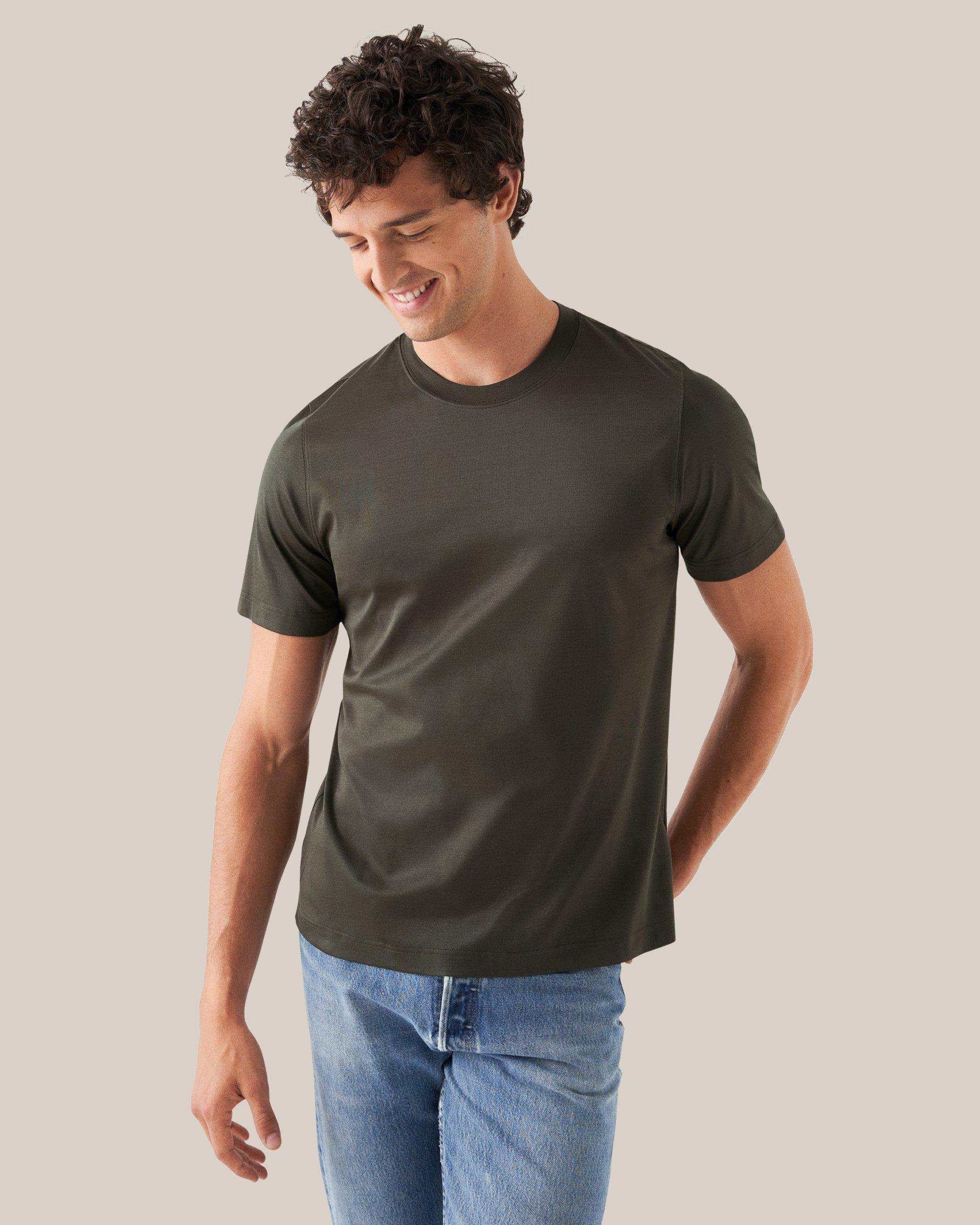 Yeşil Filo Di Scozia Pamuk T-Shirt