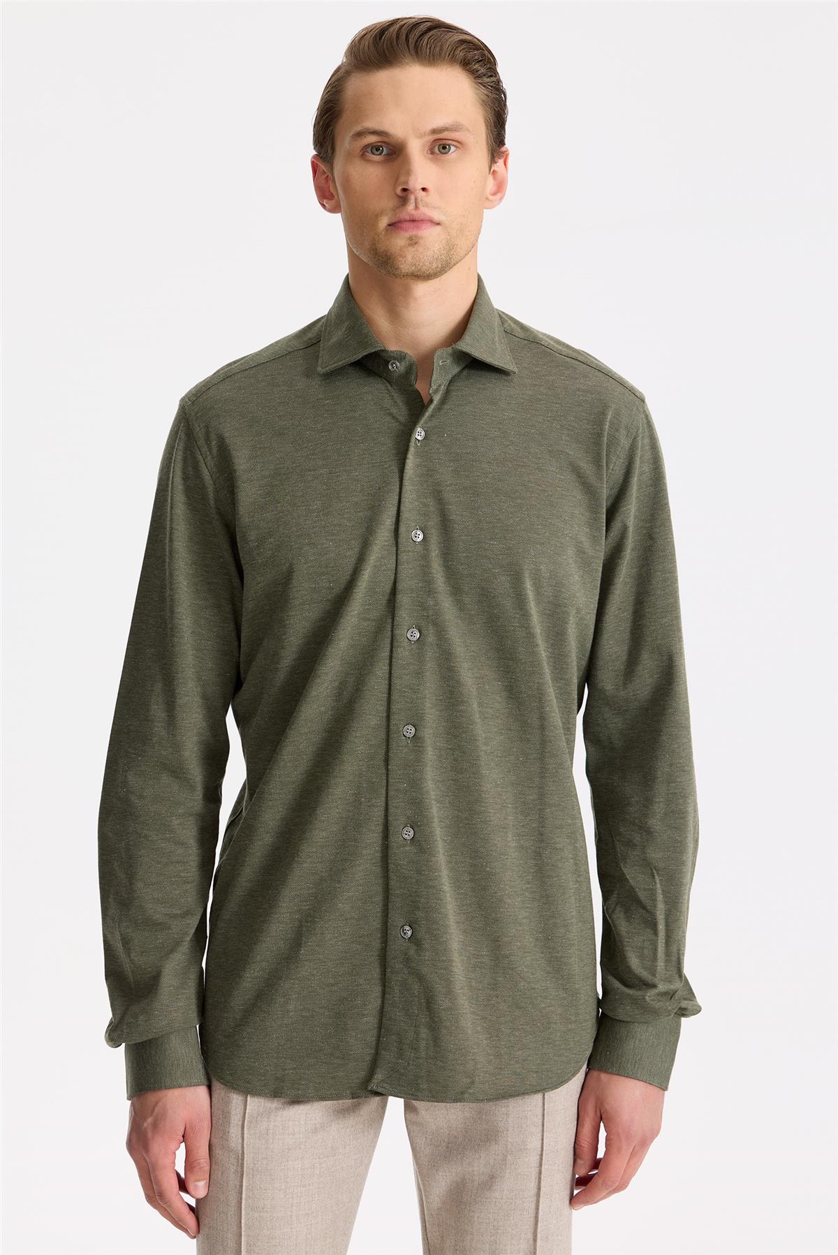 Yeşil Pamuk Kaşmir Gömlek